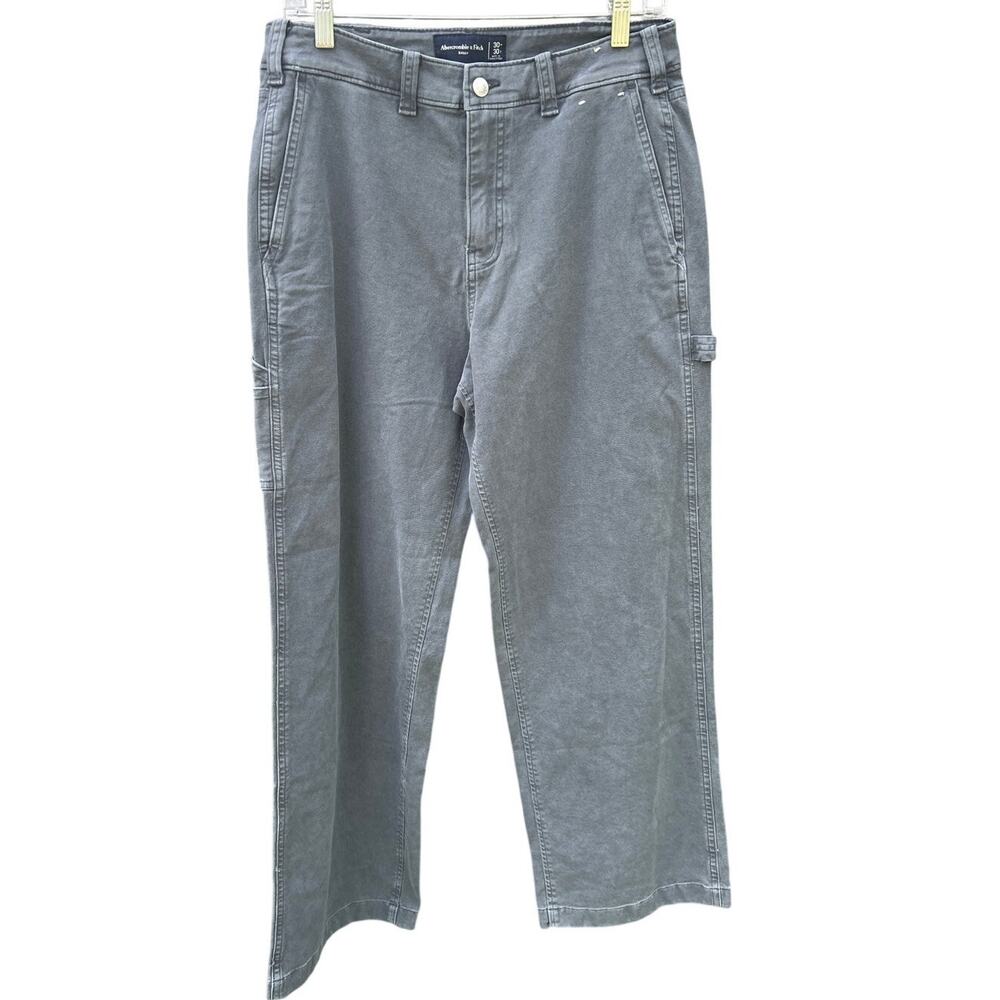 Abercrombie & Fitch Baggy carpenter jeans gray grunge skater mens 30x30 Y2K